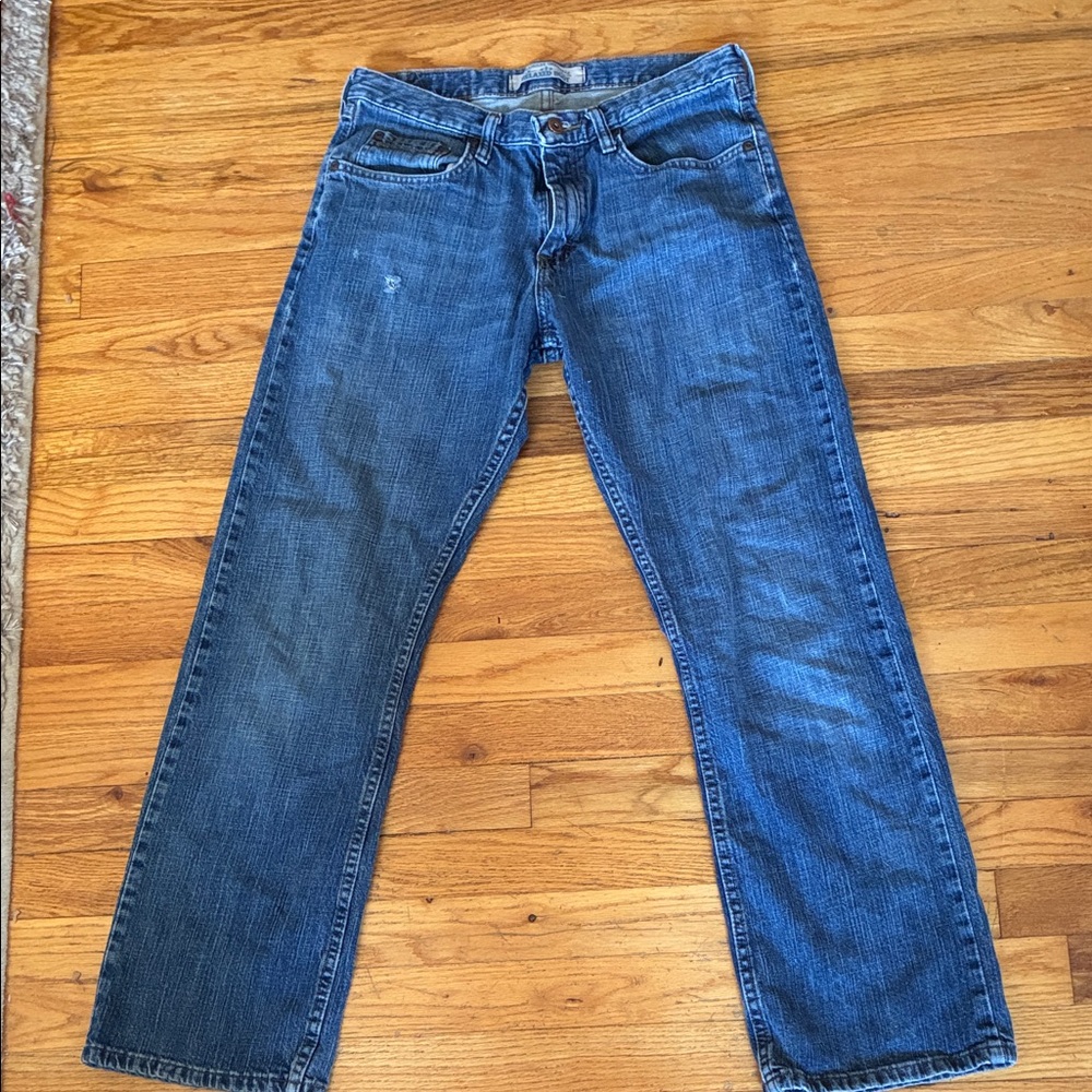 Men's Wrangler Original Blue Jeans Relaxed Fit 30x30 - Small Flaw